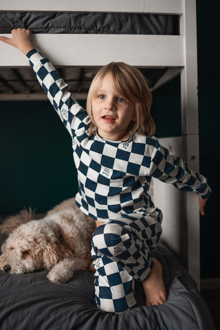 Lacivert No Bad Days Uzun Kollu Pijama Takımı