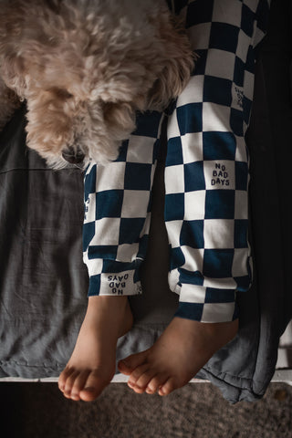 Lacivert No Bad Days Uzun Kollu Pijama Takımı