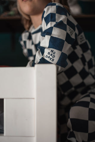 Lacivert No Bad Days Uzun Kollu Pijama Takımı