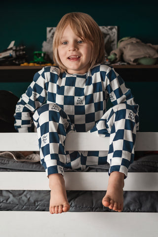 Lacivert No Bad Days Uzun Kollu Pijama Takımı