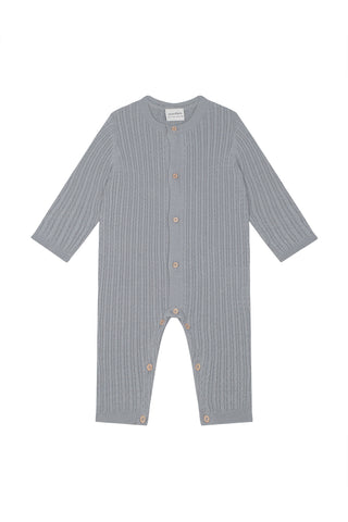 Gri Balıksırtı Triko Tulum