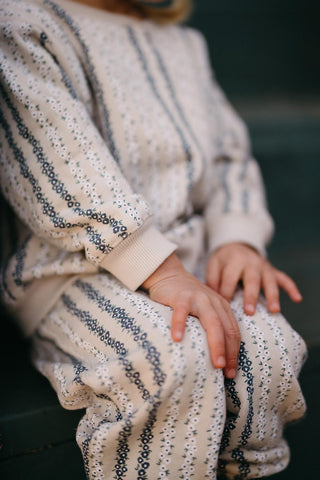 Dikey Çiçek Sweatshirt Pantolon Set