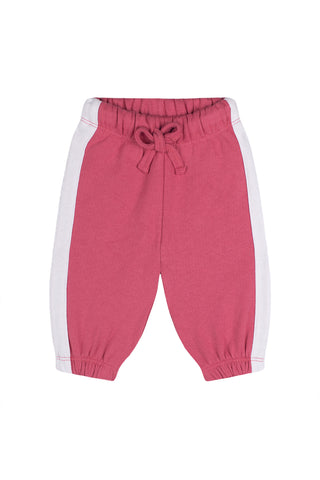 Kontrast Pembe Sweatshirt Pantolon Set