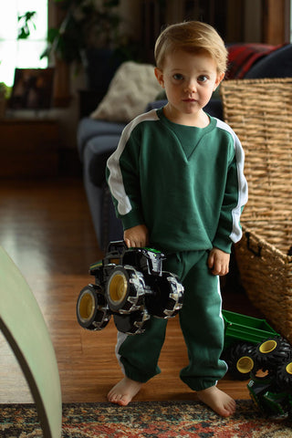 Kontrast Yeşil Sweatshirt Pantolon Set