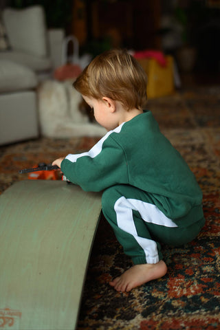 Kontrast Yeşil Sweatshirt Pantolon Set