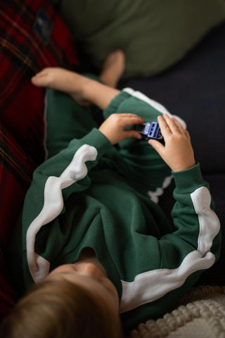 Kontrast Yeşil Sweatshirt Pantolon Set