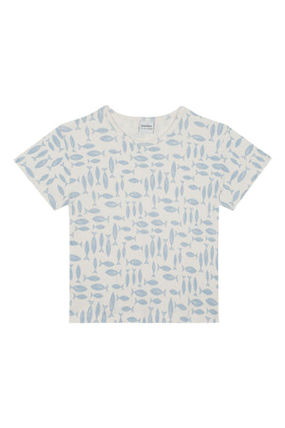 Balık Kısa Kollu Tshirt Şort Pijama Takımı