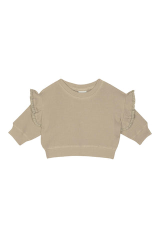 Bej Dantel Detaylı Sweatshirt