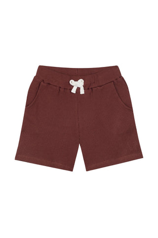 Beyaz  Detaylı Kiremit Waffle Kısa Kollu Set