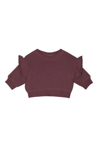Bordo Dantel Detaylı Sweatshirt