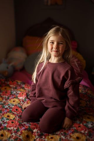 Bordo Dantel Detaylı Sweatshirt