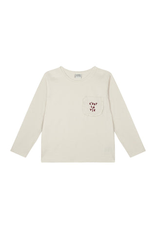 Cep Detaylı Yazılı Tshirt