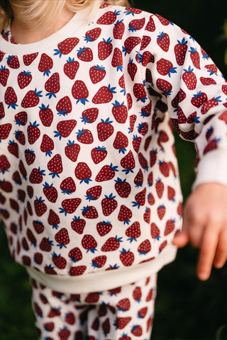 Çilek Tarlası Sweatshirt Tayt Set