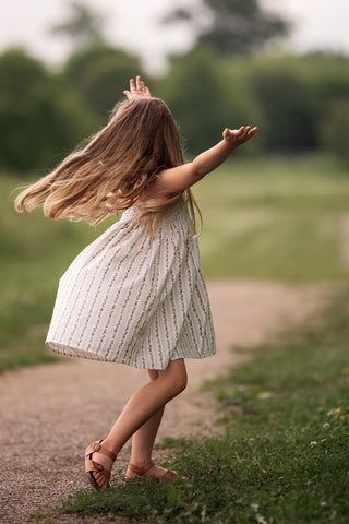 Dikey Çiçek Elbise