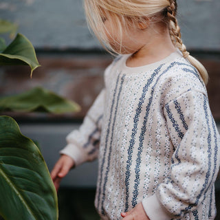 Dikey Çiçek Sweatshirt Pantolon Set