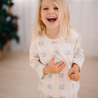 Ekose Çiçek Uzun Kollu Tshirt Pantolon Set