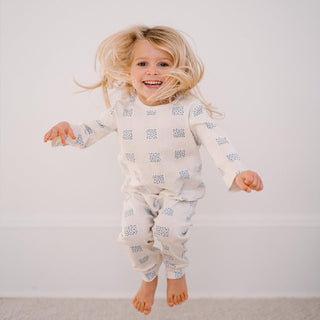 Ekose Çiçek Uzun Kollu Tshirt Pantolon Set