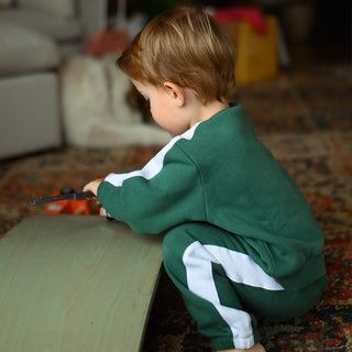 Kontrast Yeşil Sweatshirt Pantolon Set