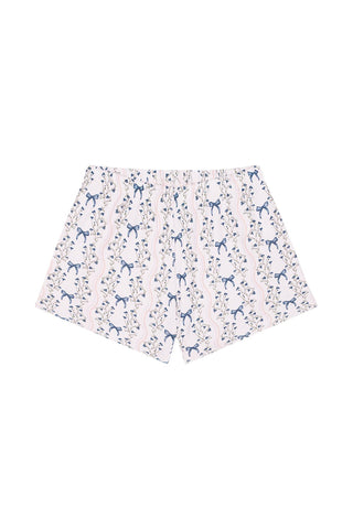 Kurdele Bahçesi Boyunda Kurdele Detaylı Şortlu Set