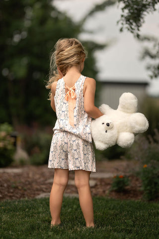 Kurdele Bahçesi Boyunda Kurdele Detaylı Şortlu Set