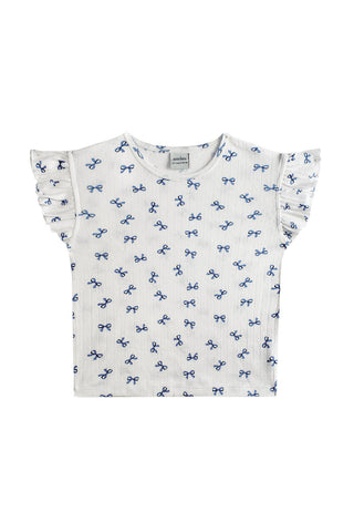 Kurdele Jakar Kısa Kollu Tshirt Şort Pijama Takımı