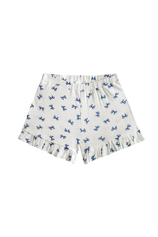 Kurdele Jakar Kısa Kollu Tshirt Şort Pijama Takımı