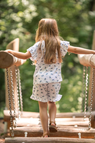 Kurdele Jakar Kısa Kollu Tshirt Şort Pijama Takımı