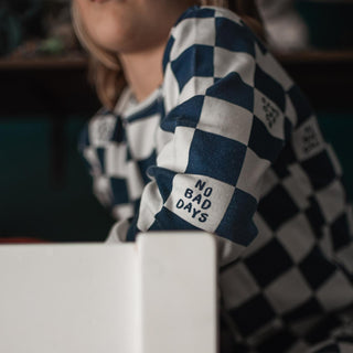 Lacivert No Bad Days Uzun Kollu Pijama Takımı