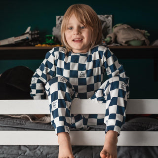 Lacivert No Bad Days Uzun Kollu Pijama Takımı