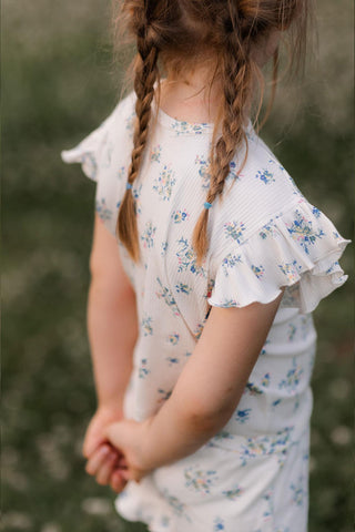 Minik Çiçekler Kısa Kollu Tshirt Şort Pijama Takım