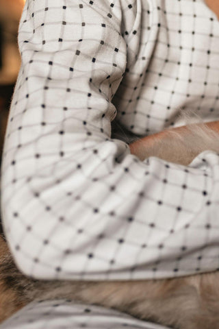 Minik Kareler Uzun Kollu Pijama Takımı
