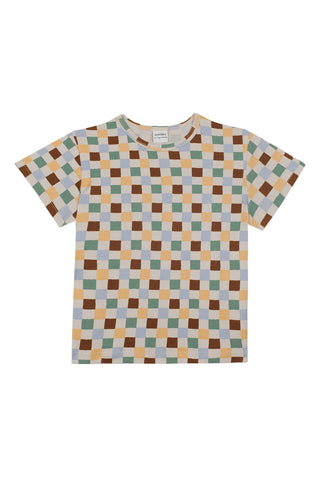 Pastel Damalar Kısa Kollu Uzun Alt Pijama Takımı