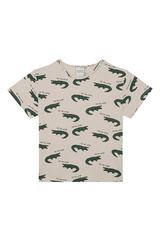 Timsah Kısa Kollu Tshirt Şort Pijama Takımı