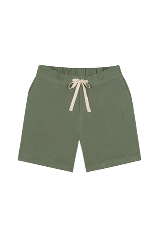 Yeşil Müslin Kısa Kollu Tshirt Şort Set