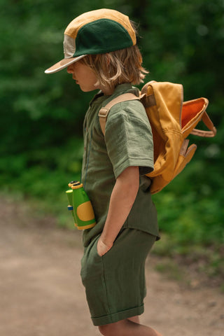 Yeşil Müslin Kısa Kollu Tshirt Şort Set